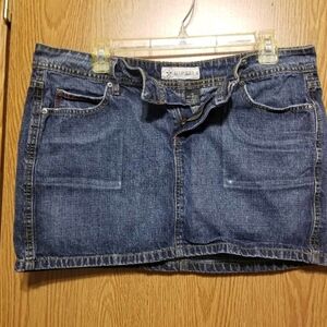 Arizona Hipster Low Rise Micro Mini Denim Skirt SZ Juniors 15